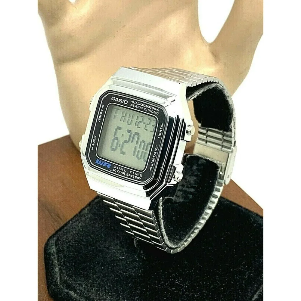 Casio Men's Watch A178WA-1A Silver Stainless Steel 34mm Digital Quartz 3234